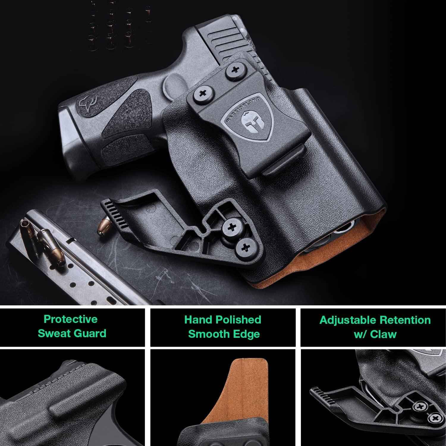 Kydex Leather Lined IWB Hybrid Holster w/ optics cut & claw wing for Taurus G2C/G3C Millennium PT111 G2 /PT140 / BB Big fat guys holster