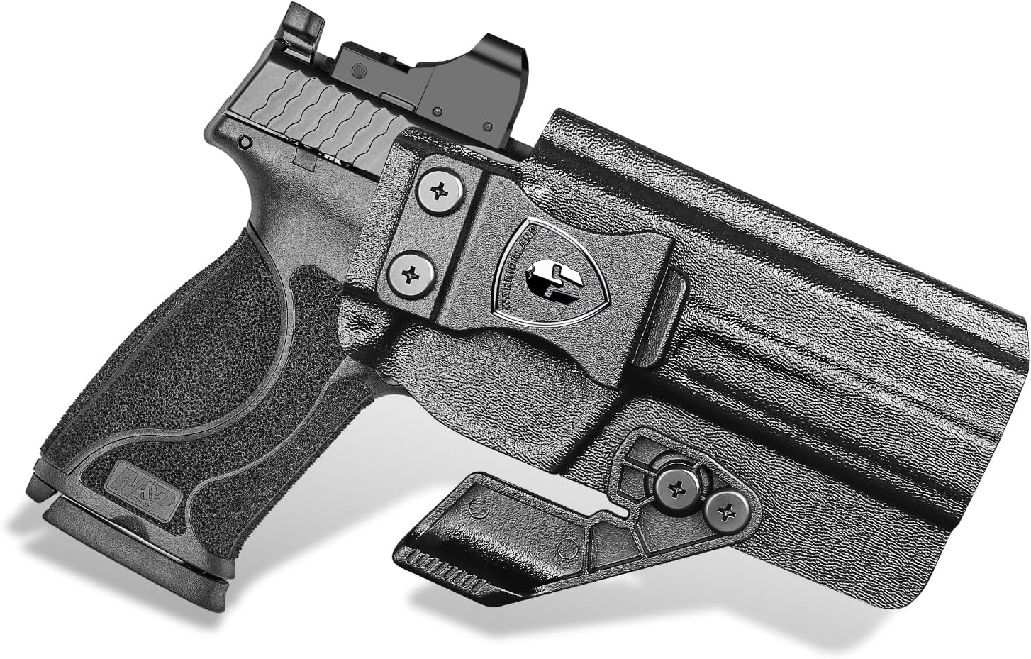 WARRIORLAND IWB Kydex Holster, Compatible with S&W M&P 9 M2.0 Competitor, Optic Cut Ready/Claw Attachment, Inside Waistband Conceal Carry, Adj. Retention & Cant, Open-Muzzle Design, Right Hand - WARRIORLAND