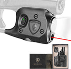 WARRIORLAND Pistol Light Laser & Holster Fit for Glock 43 / 43X (No Rail Version), Compact 150-Lumen Trigger Mounted Tactical Weapon Light with Red Laser White LED & IWB Holster, Power Indicator - WARRIORLAND