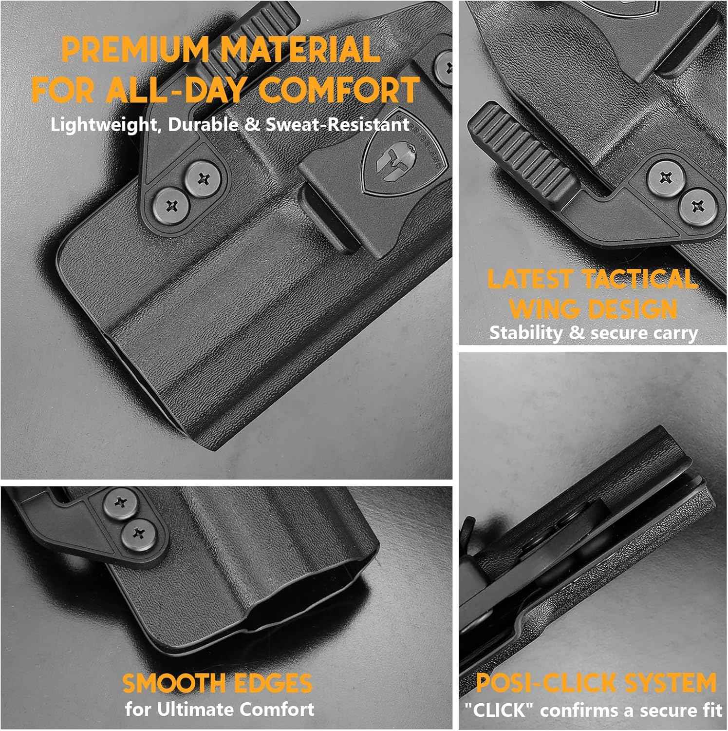 Canik TP9SF / TP9DA IWB Kydex Holster Optic Cut – with Concealment Claw, Adjustable Cant & Audible Click Retention, Inside Waistband Concealed Carry, Right Hand – WARRIORLAND