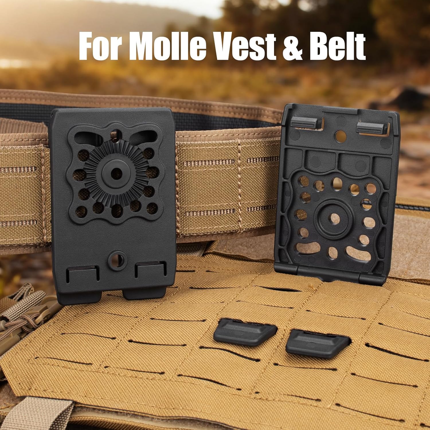 MOLLE Holster & Mag Pouch Adapter (3-Inch) - WARRIORLAND Heavy-Duty Tactical Clip for Holsters, Pouches, Taser X7/X26P, Sheaths & Backpacks, w/Mount Screw & Nut Kit, 1 Pack - WARRIORLAND
