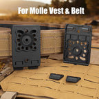 MOLLE Holster & Mag Pouch Adapter (3-Inch) - WARRIORLAND Heavy-Duty Tactical Clip for Holsters, Pouches, Taser X7/X26P, Sheaths & Backpacks, w/Mount Screw & Nut Kit, 1 Pack - WARRIORLAND