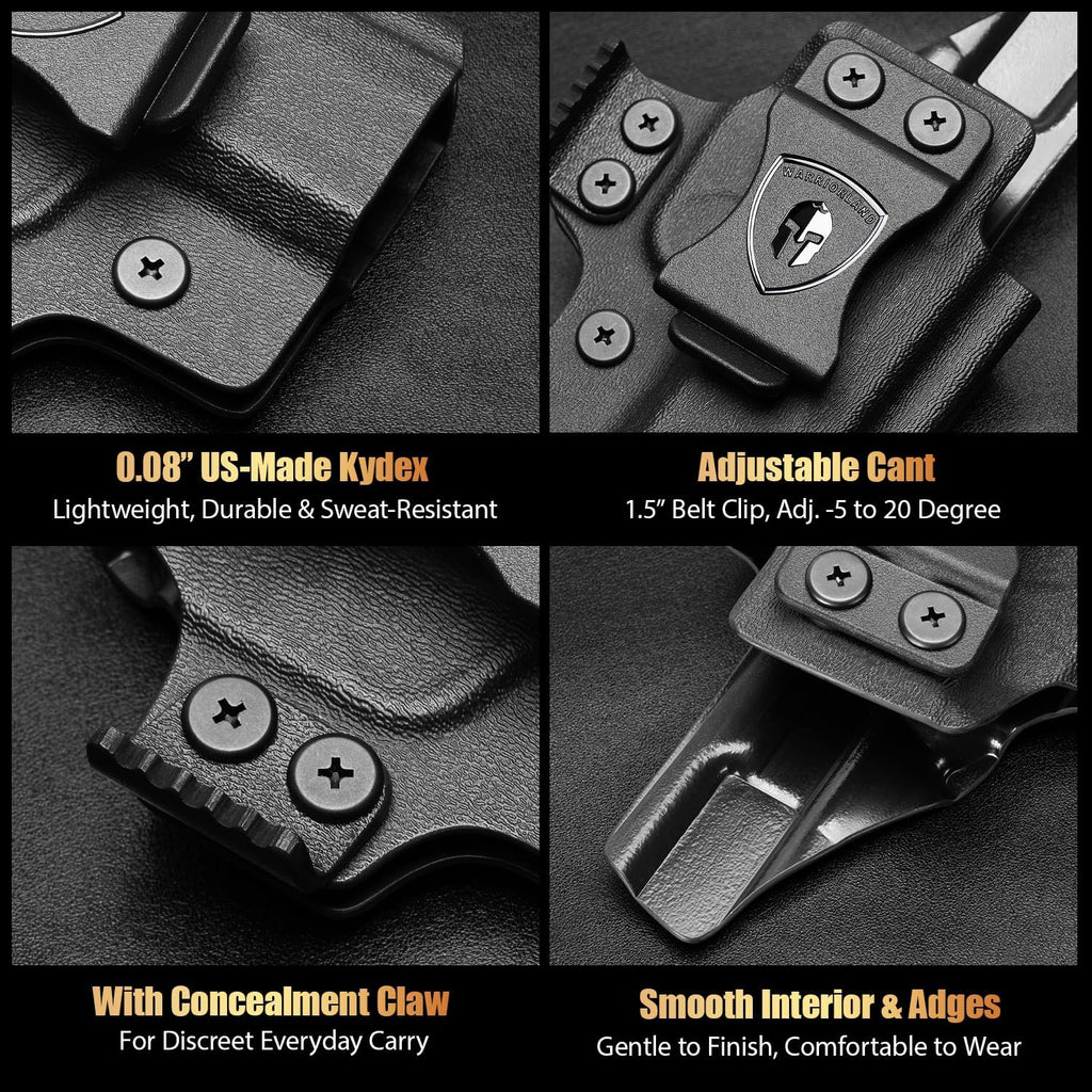 Sig P365 / P365X / P365 SAS IWB Kydex Holster w/Mini Claw - Appendix Concealed Carry, Adj. Cant & Retention, Audible Lock, Optics Cut Ready, Right Hand - WARRIORLAND