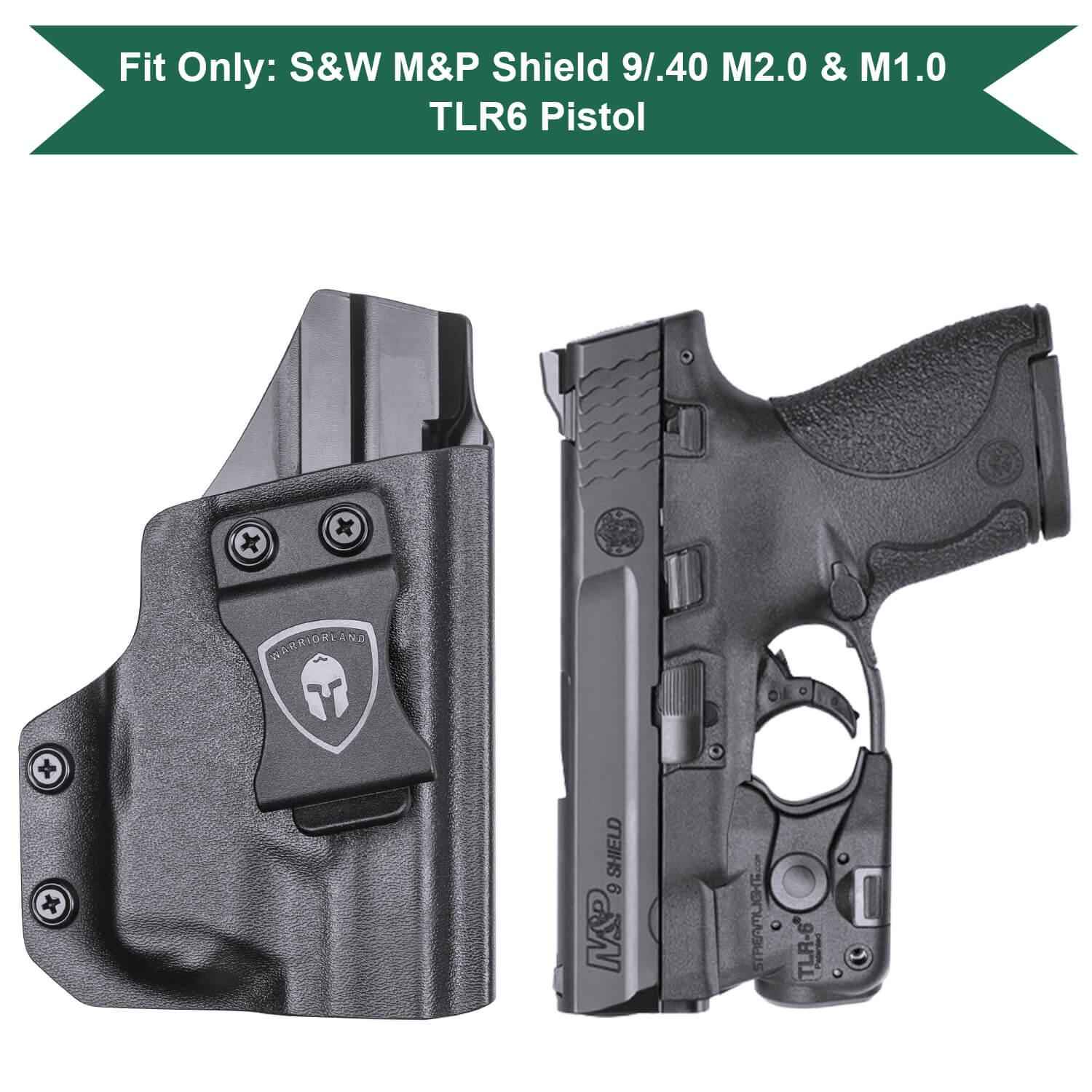 IWB Kydex Light Bearing Holster for S&W M&P Shield 9/.40 M2.0 Pistol with TLR 6  Right/ Left Handed | WARRIORLAND