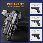 Glock 19  Holster Level II Retention w/Hook Guard & Rotating Hood: Glock 17 Gen3-5 G19 Gen3-5  G19X  G23 Gen3-4  G26 Gen3-5   G32 Gen3-4  G34 Gen3-5   G44  G45, 2.25 , Adj. Retention & Ride Height, Right Hand|WARRIORLAND - WARRIORLAND