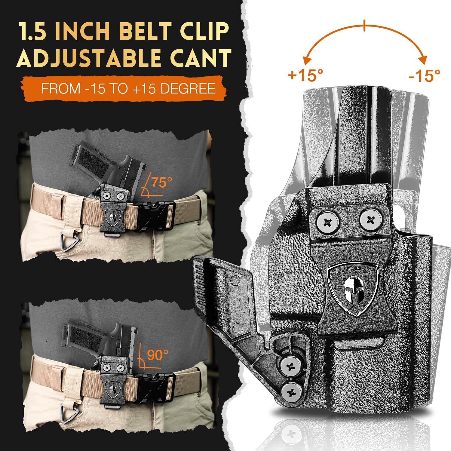 WARRIORLAND IWB Kydex Holster, Designed Exclusively and Solely for Canik Mete MC9 / Mete MC9L Pistol, w/Claw & Optics Cut, Inside Waistband Concealed Carry Holster, Adj. Retention & Cant, Right Hand - WARRIORLAND