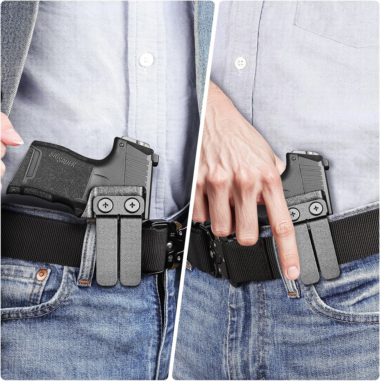 IWB Kydex Holster for P365 with TLR6, Fit Sig Sauer P365/ P365 SAS/ P365XL, Inside Waistband Conceal Carry, Optic Cut, Adj. Cant & Retention, Right Hand - WARRIORLAND