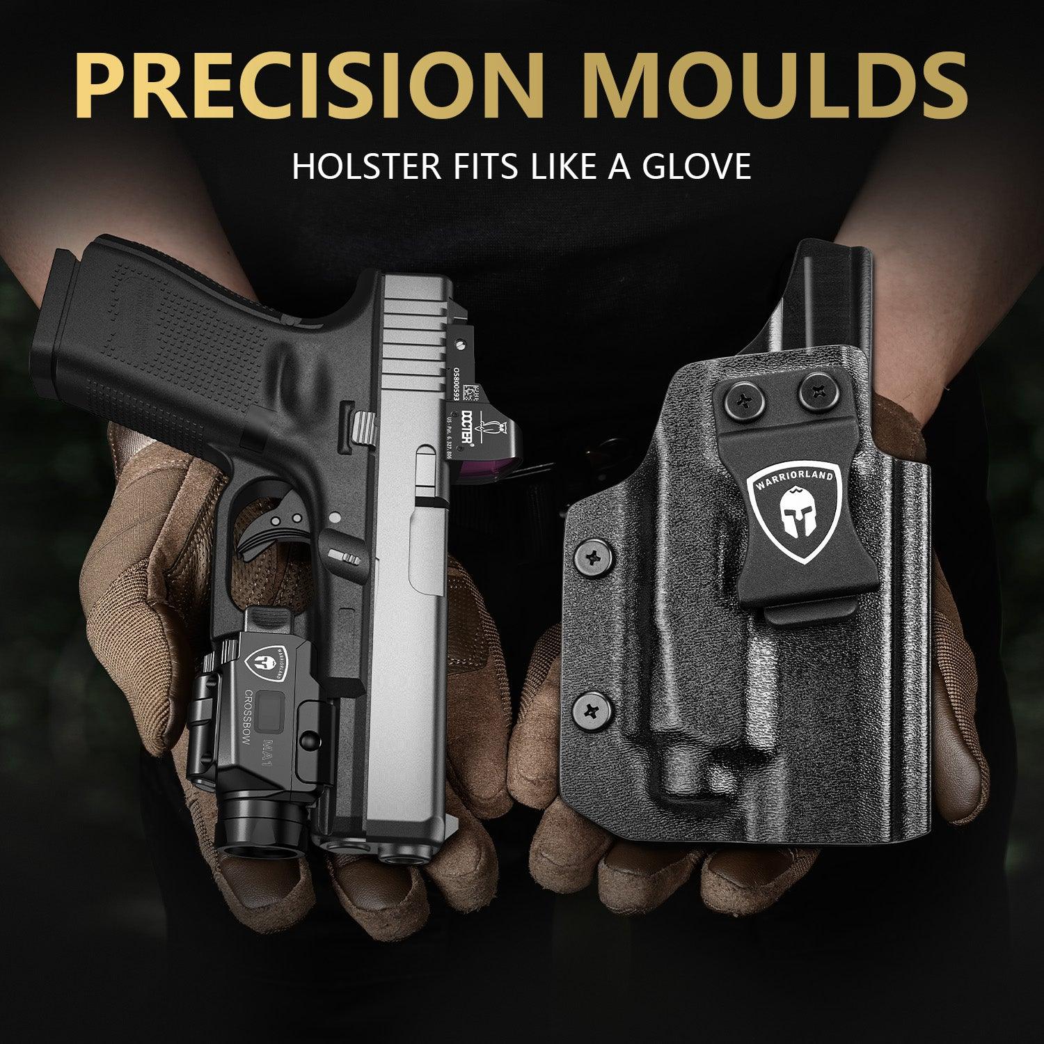 Universal Light Laser Combo with Glock 21 / G20/G22/G23 Gen 3 4 5 & G34 Gen 4 Holster, Tactical Green Laser Light USB Rechargeable, Screen Displays Battery Status, Crossbow MA1 w/ G21 Holster|WARRIORLAND - WARRIORLAND