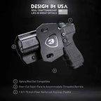 Glock 20 21 22 Holster OWB Kydex Holster Optics Cut: Glock 21 / Glock 20 (Gen 3 4 5) & Glock 22 Gen 5, Outside Waistband Open Carry G21 Holster with 1.75 Inch Paddle, Adj. Retention & Cant, Right|WARRIORLAND