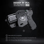 WARRIORLAND Compatible with Glock 20 21 22 Holster OWB Kydex Holster Optics Cut: G21 / G20 (Gen 3 4 5) & G22 Gen 5, Outside Waistband Open Carry G21 Holster with 1.75 Inch Paddle, Adj. Retention - WARRIORLAND