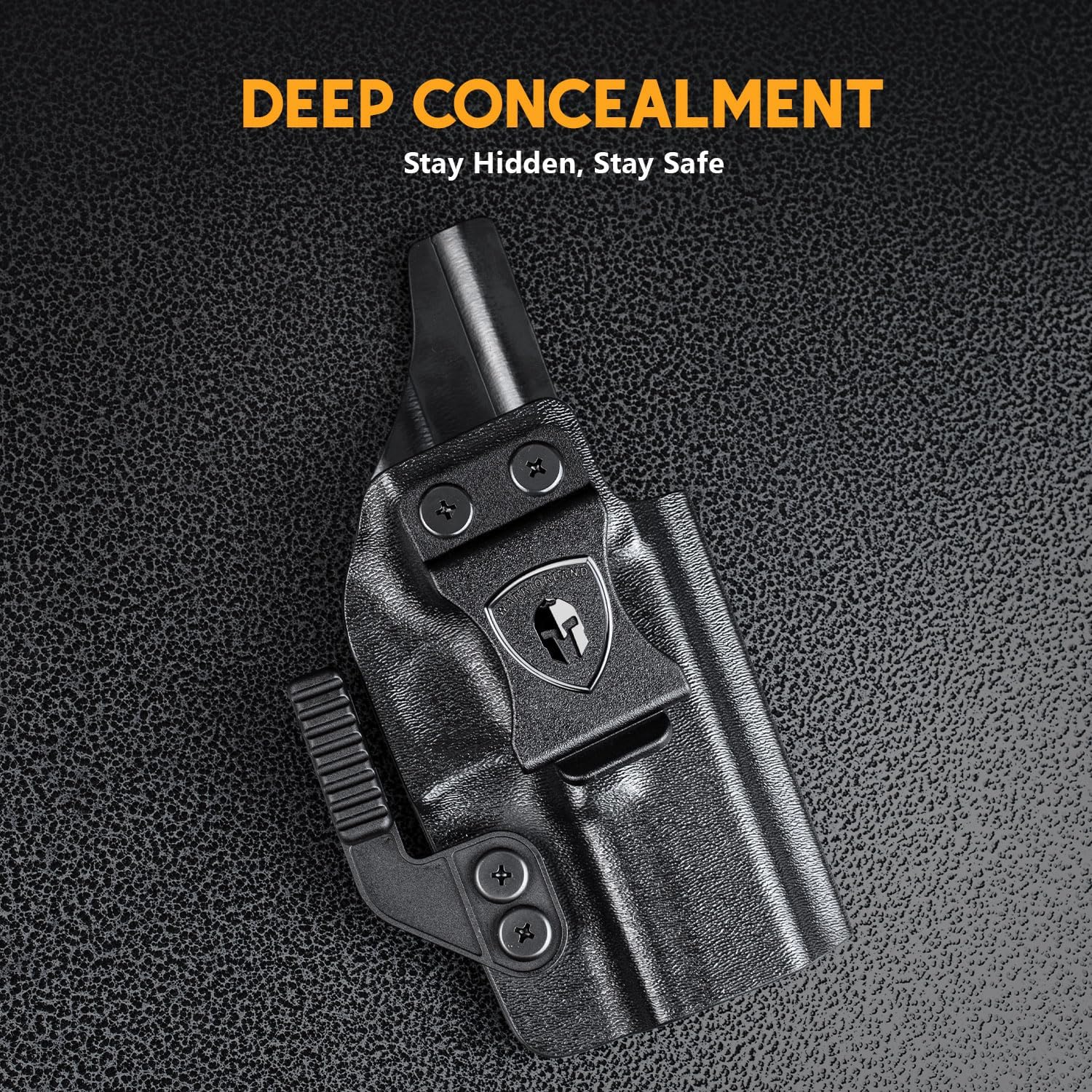 WARRIORLAND IWB Kydex Holster Compatible with Glock G17/G19/G26/G34/ Gen3-5  G17/G19 Gen4-5 MOS  G19X  G23/G32 Gen3-4  G26/G34 Gen5 MOS  G44  G45  G45 MOS, Inside Waistband Appendix Conceal Carry, with Claw & Adj. Retention & Cant, Right Hand - WARRIORLAND
