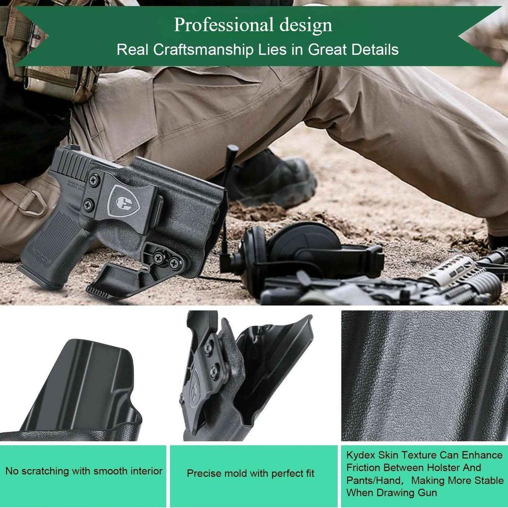Glock 43 / 43x Kydex Holster with Claw and Red Dot Optics Cut for Appendix Carry - WARRIORLAND