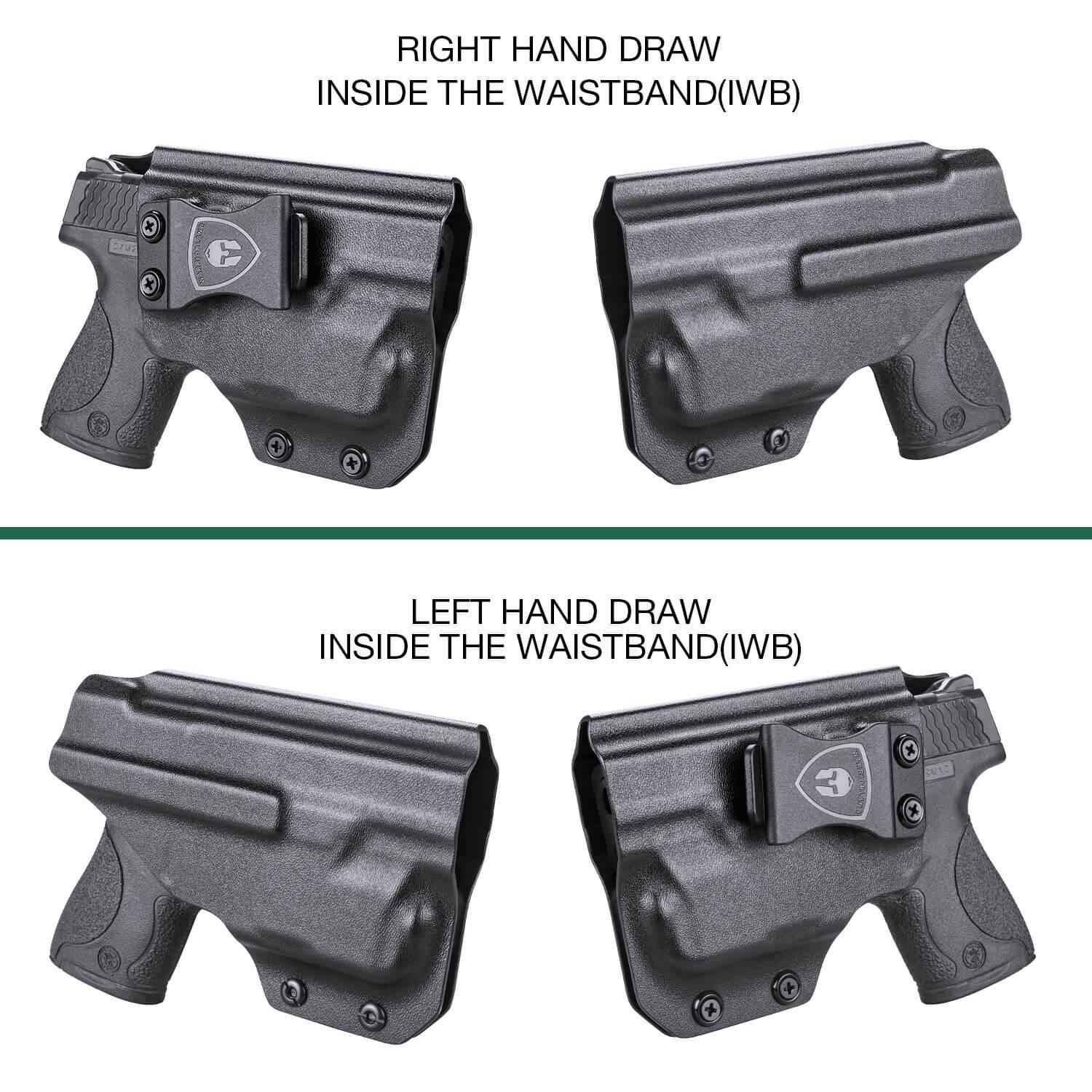 IWB Kydex Light Bearing Holster for S&W M&P Shield 9/.40 M2.0 Pistol with TLR 6  Right/ Left Handed | WARRIORLAND