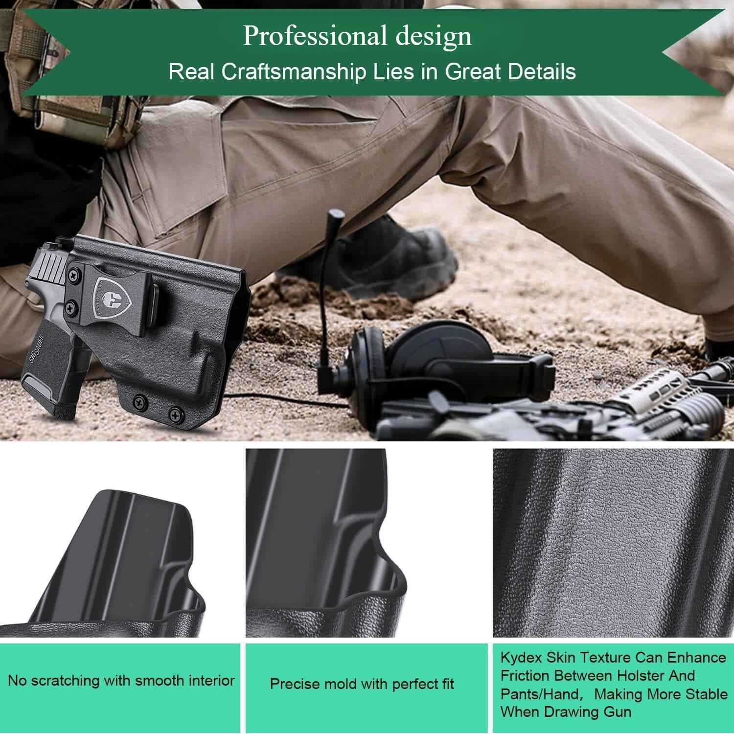 Kydex IWB Light Bearing Holsters for Sig Sauer P365 SAS X XL Pistol with TLR 6 Trigger Guard Holsters Right/ Left Handed | WARRIORLAND