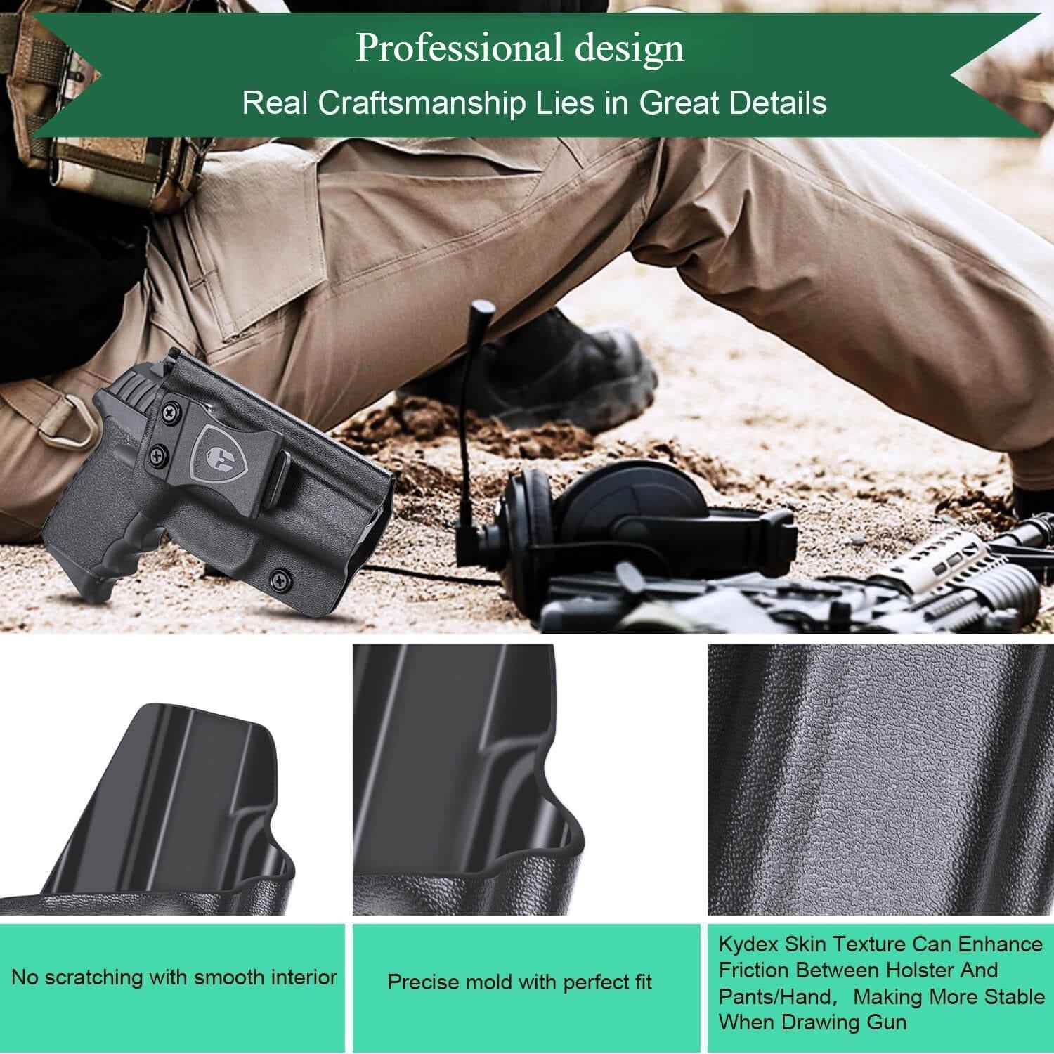 SCCY CPX 1 2 CPX-1 CPX-2 9mm No Rail Holster IWB Kydex Inside Waistband Holster Concealed Carry | WARRIORLAND