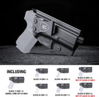 IWB Kydex Holster Custom Fit: Glock 17/19/34 Gen3-5、Glock 22/23/31/32 Gen 3-4、Glock 19/44/45，Adj. Cant & Retention, Right Hand|WARRIORLAND - WARRIORLAND