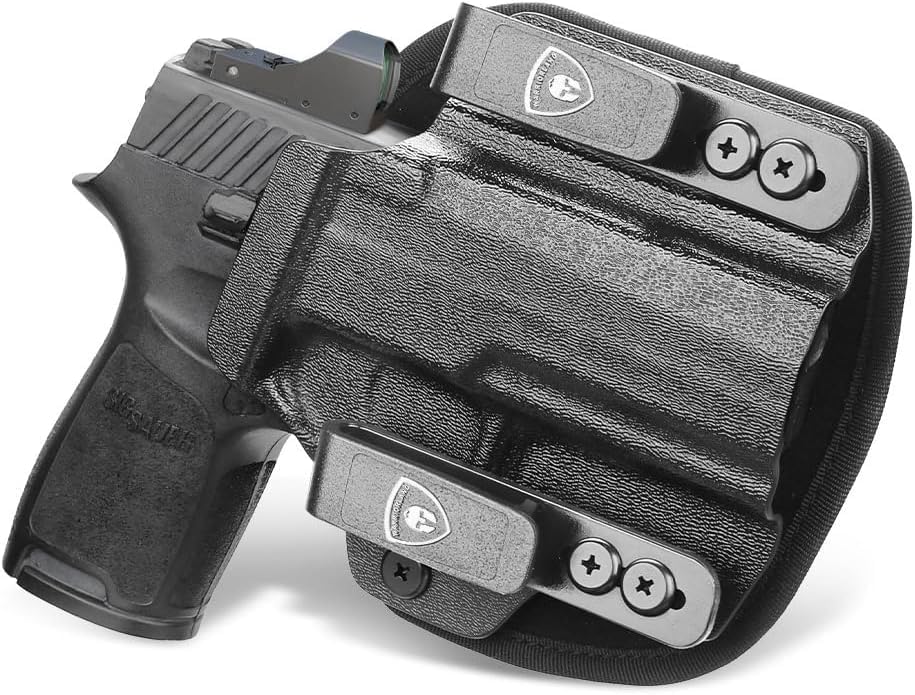WARRIORLAND Hybrid Kydex & Nylon Holster, Optional for Sig Sauer P320 Compact / P320-M18 / P320 X Carry, Optics Cut & Open Muzzle, Concealed Carry - WARRIORLAND