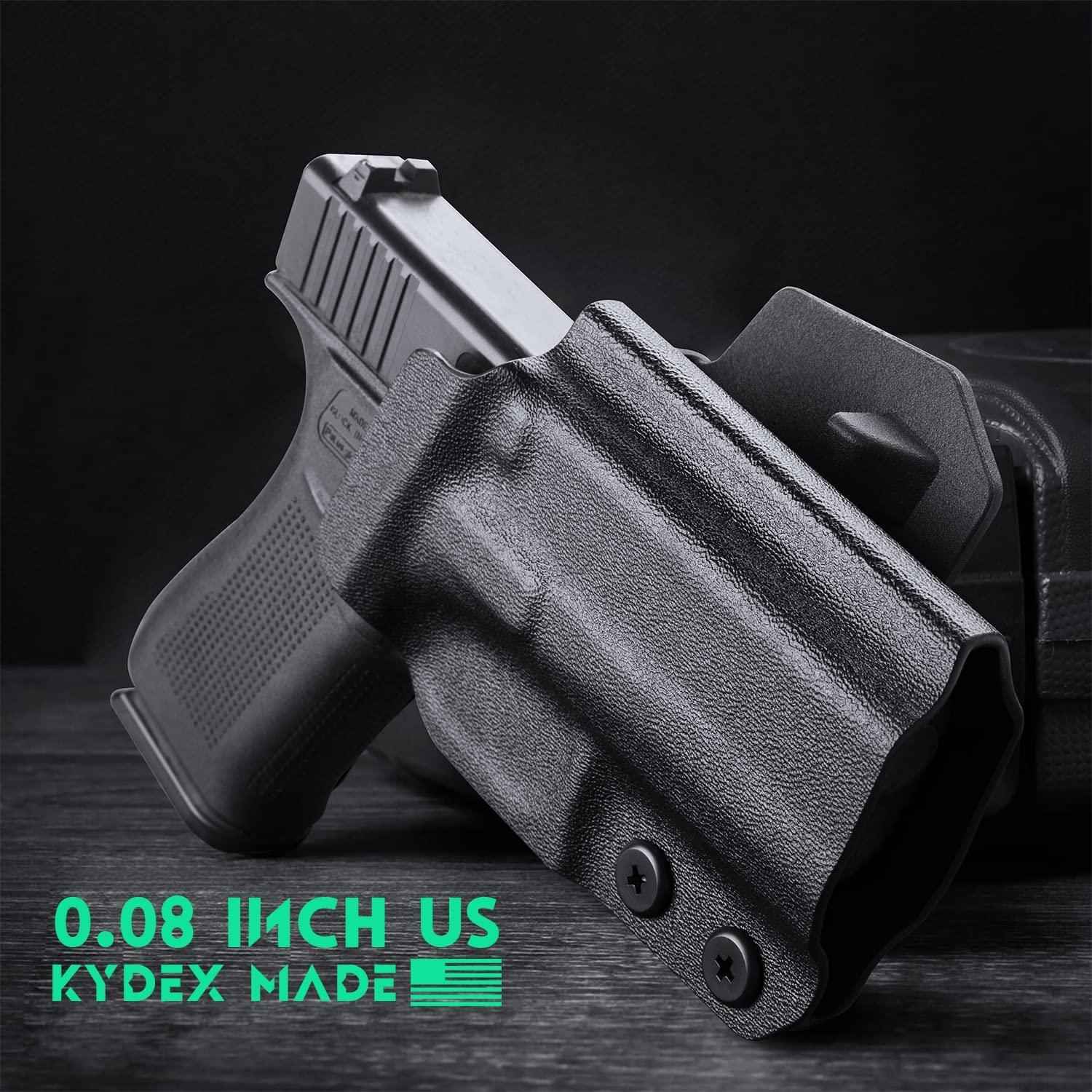 OWB Kydex Holster For Glock 43 / G43X & 43X MOS Pistol, 1.75 Optic Ready, Right Hand