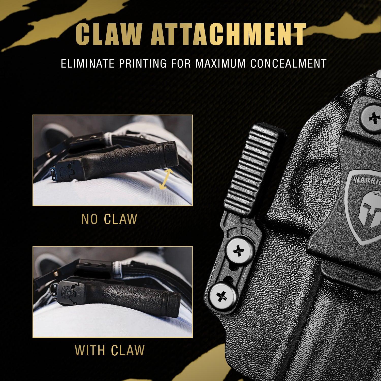 Sig P365XL IWB Kydex Holster with Claw Attachment and Optic Cut: Sig Sauer P365XL only, Inside Waistband Appendix Carry P365XL Holster, Adj. Cant & Retention, Right Hand| WARRIORLAND - WARRIORLAND