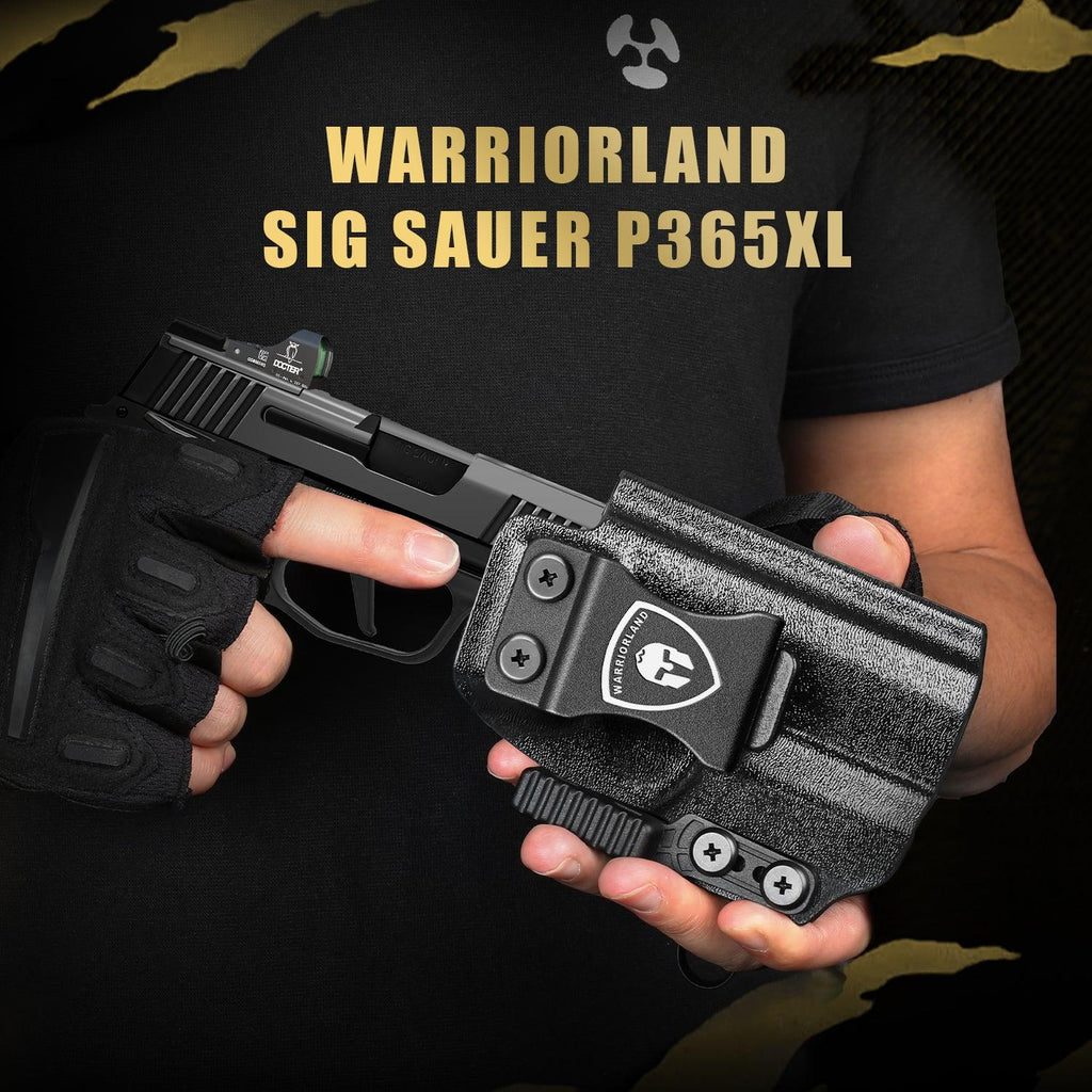 Sig P365XL IWB Kydex Holster with Claw Attachment and Optic Cut: Sig Sauer P365XL only, Inside Waistband Appendix Carry P365XL Holster, Adj. Cant & Retention, Right Hand| WARRIORLAND - WARRIORLAND