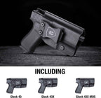 IWB Kydex Holster Compatible with Glock 43X / G43 / G43X MOS Pistol, Right Hand/Left Hand