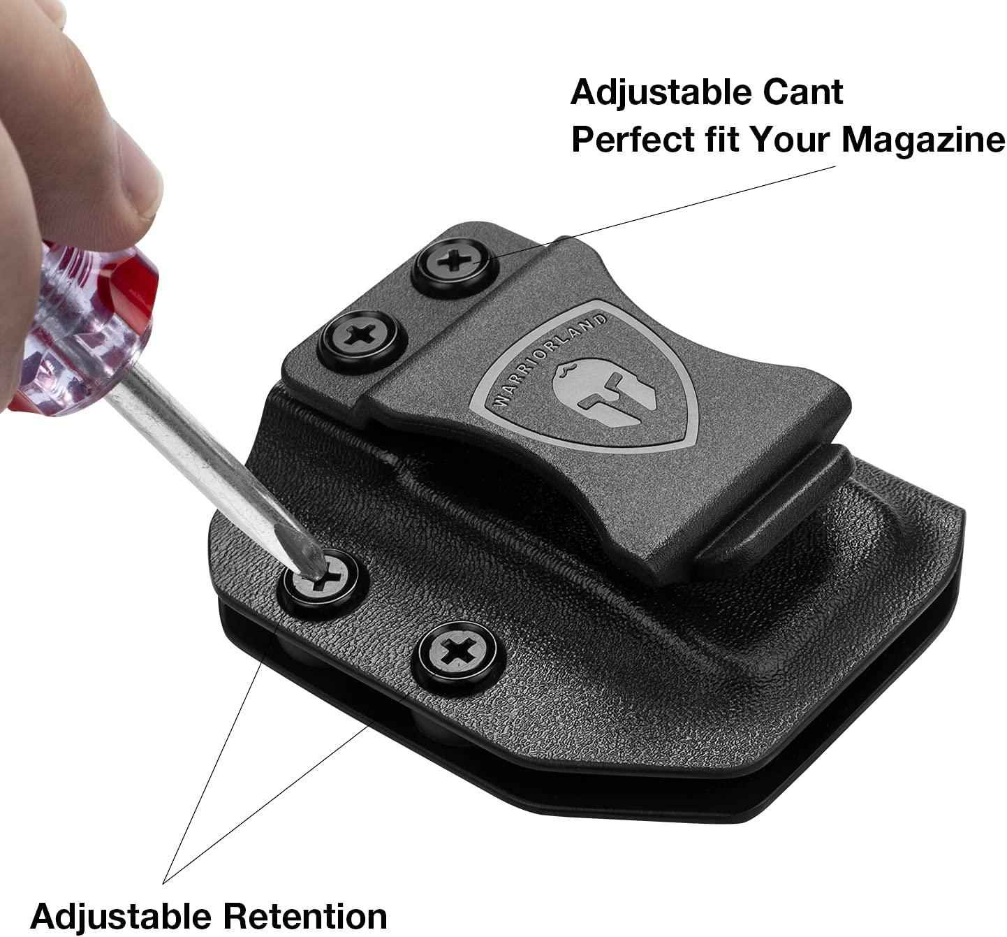 Universal 9mm/.40 Double Stack Mag Carrier IWB/OWB Magazine Holster Option 1: Glock 17 19 26 45(Gen 3-5)/HK VP9, Option 2: Taurus G2C/G3C/Sig Sauer P365/P320/Hellcat/CZ P10C/Walther PPQ M1