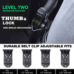 Taurus G2C G3C Millennium G2 PT111 PT140  Polymer Level II Retention Thumb Release OWB Holster with Optic Cut