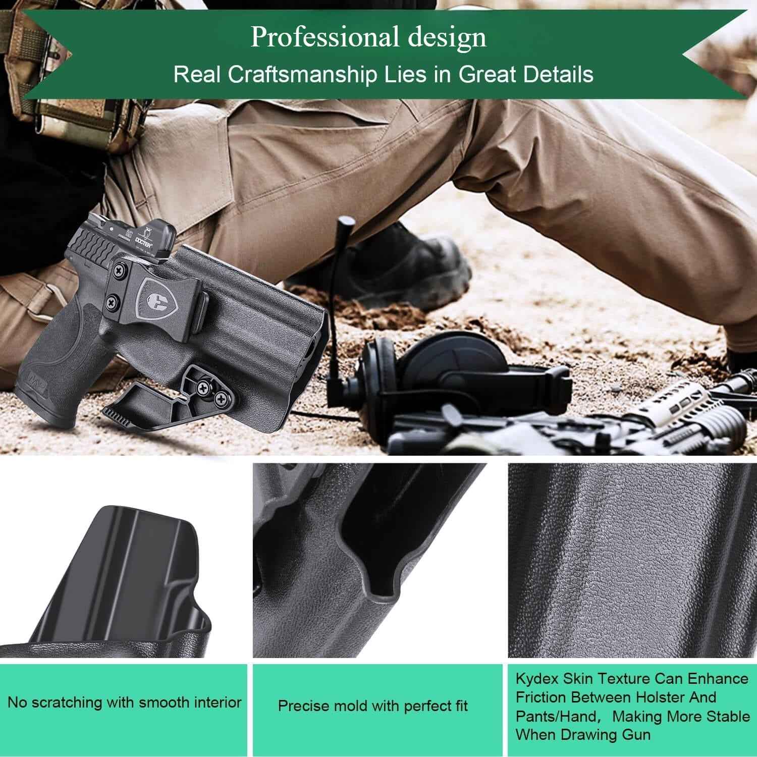 Smith & Wesson M&P 9/.40 Compact/Full Size Kydex IWB Holster with Claw for Fat Guys | WARRIORLAND