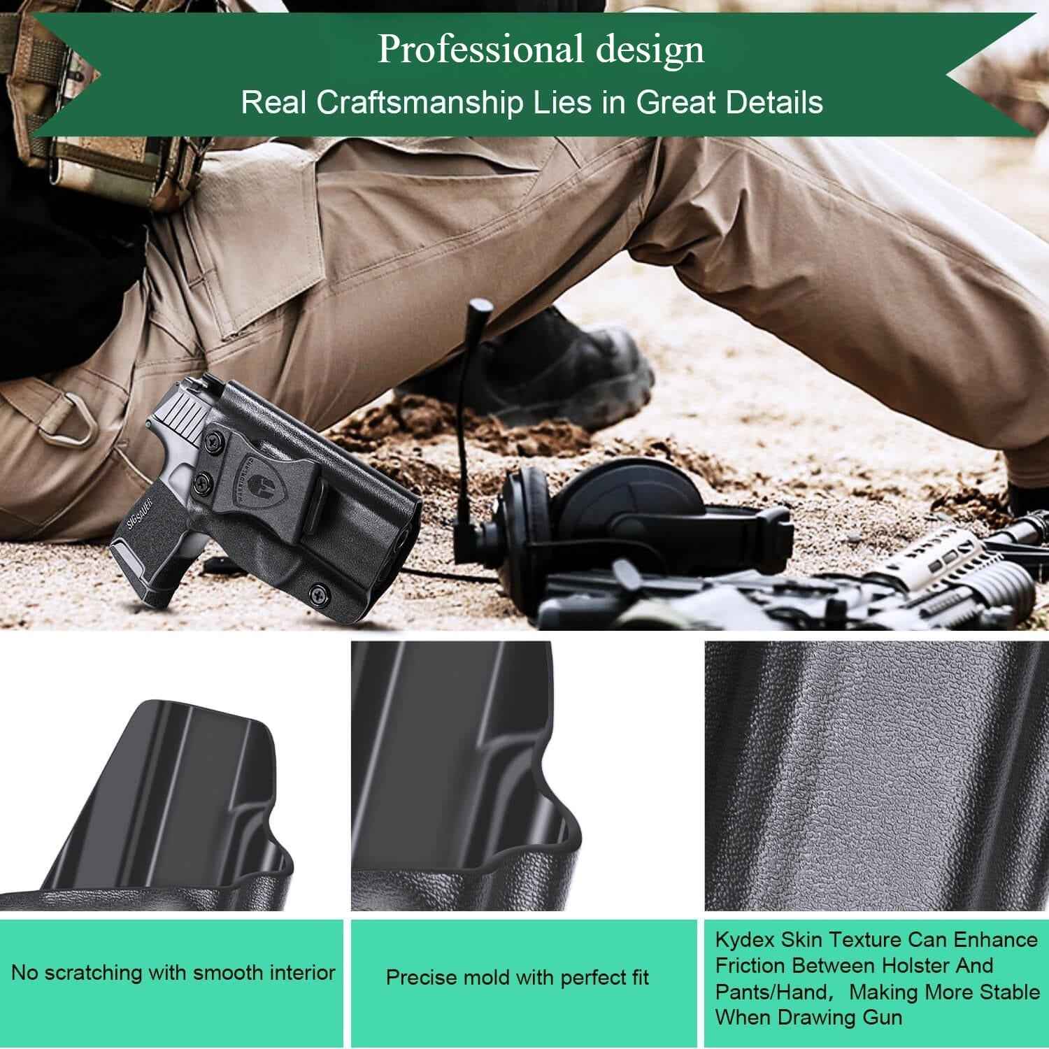 IWB Kydex Holster for Sig Sauer P365 SAS P365X 9mm Pistol Right/ Left Handed | WARRIORLAND