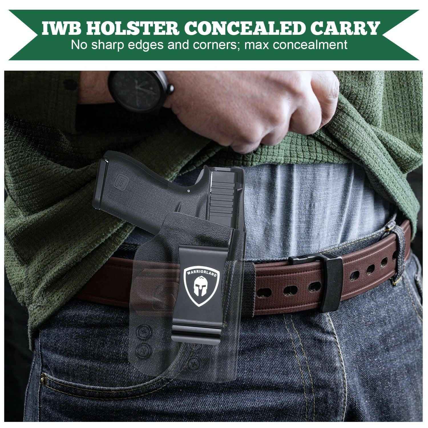 IWB Kydex Glock 43 Holster with Adjustable Ride Height and Metal Belt Clip | WARRIORLAND