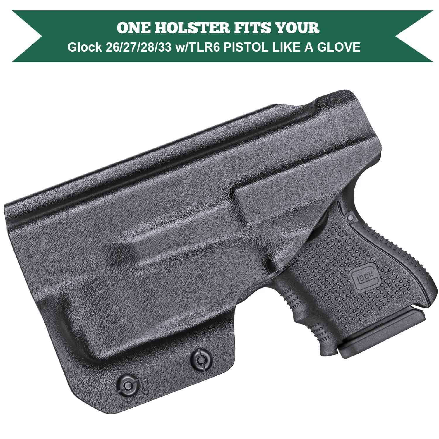 TRL 6 Glock 26 IWB Holster for 26 27 28 33 Gen 4 | Right/Left Handed Kydex Appendix Concealment by WARRIORLAND