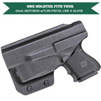 TRL 6 Glock 26 IWB Holster for 26 27 28 33 Gen 4 | Right/Left Handed Kydex Appendix Concealment by WARRIORLAND