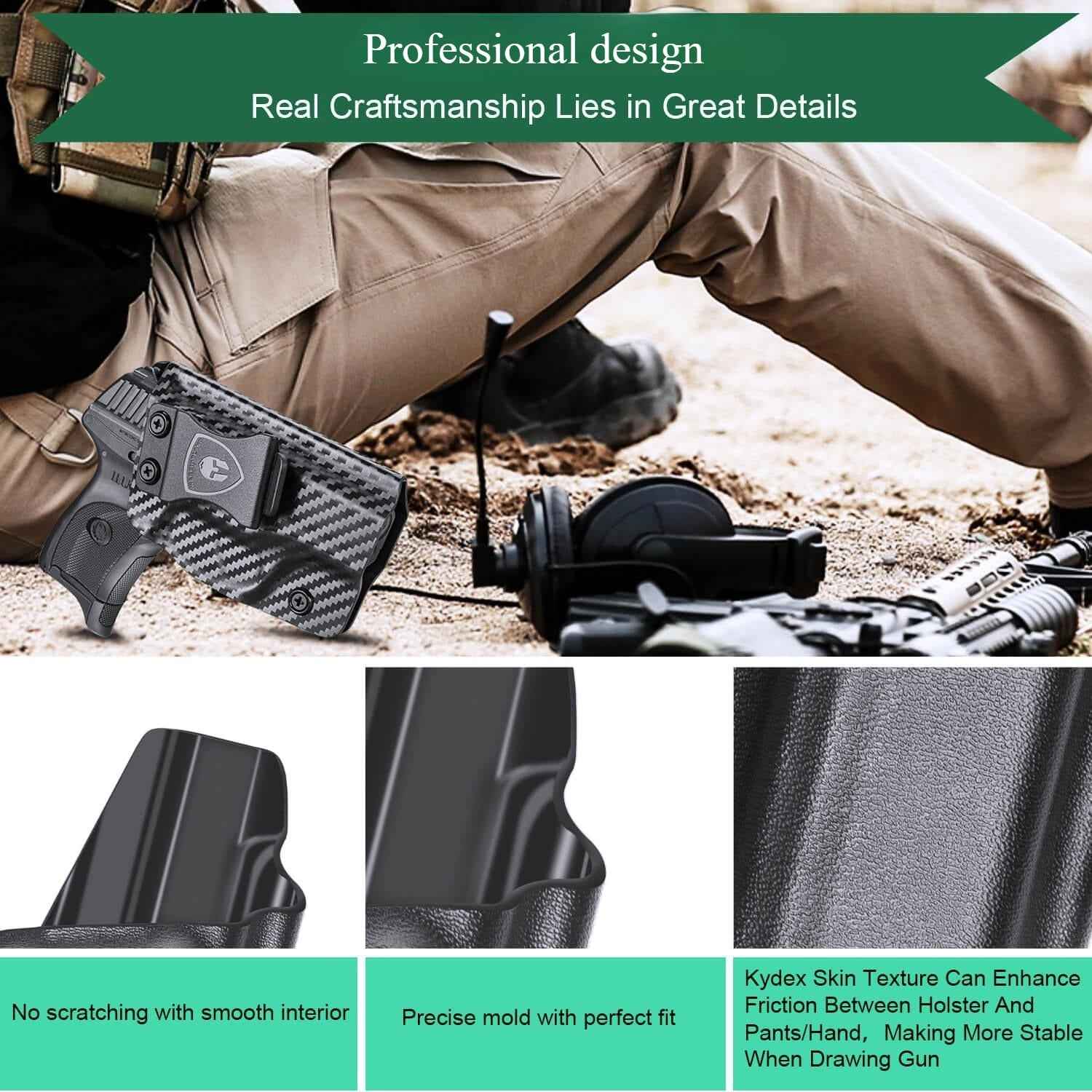 Carbon Fiber Kydex Ruger LC9 LC9S EC9S LC380 Holster IWB | WARRIORLAND