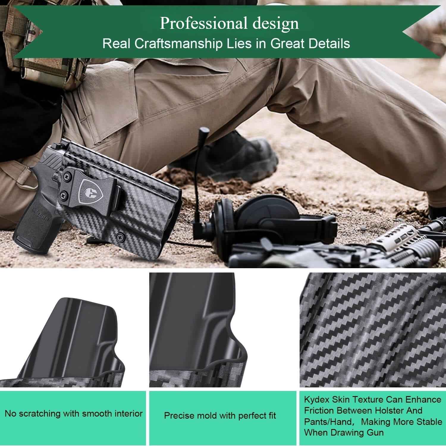 Carbon Fiber Kydex Holster Sig Sauer P320 Full Size Compact P320X Carry Pistol | WARRIORLAND