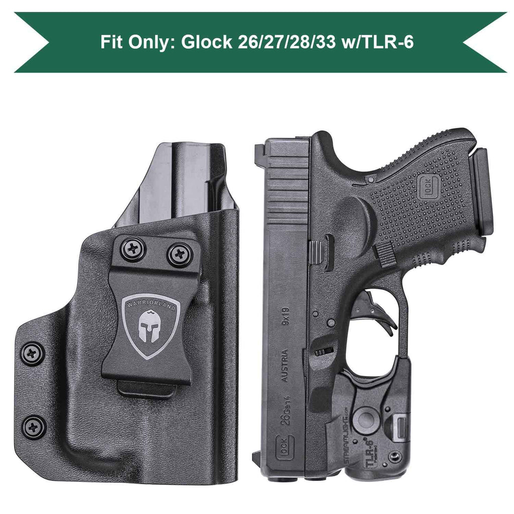 TRL 6 Glock 26 IWB Holster for 26 27 28 33 Gen 4 | Right/Left Handed Kydex Appendix Concealment by WARRIORLAND