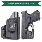 TRL 6 Glock 26 IWB Holster for 26 27 28 33 Gen 4 | Right/Left Handed Kydex Appendix Concealment by WARRIORLAND