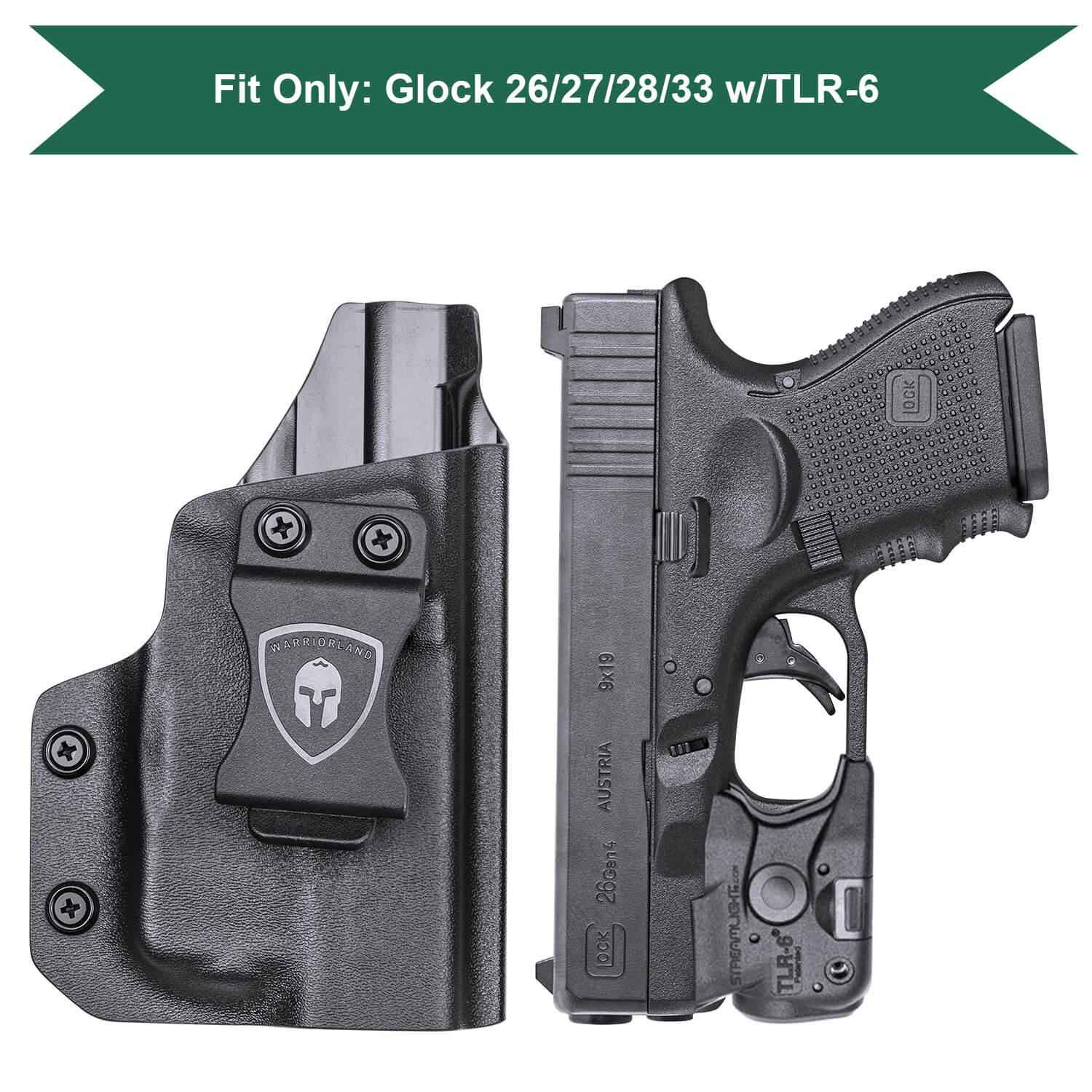 TRL 6 Glock 26 IWB Holster for 26 27 28 33 Gen 4 | Right/Left Handed Kydex Appendix Concealment by WARRIORLAND