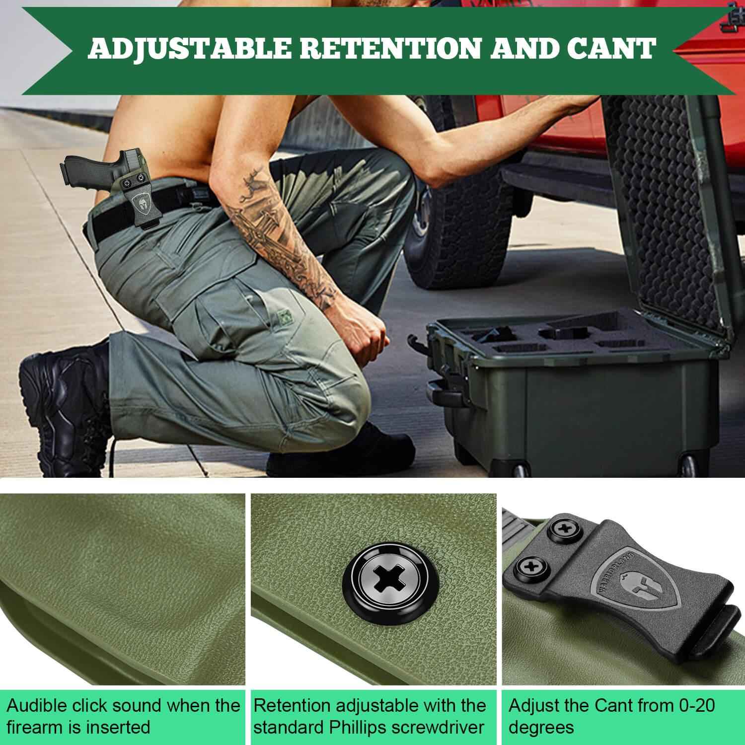 Army Green Smith & Wesson Kydex IWB Holster M&P Shield Plus M2.0  M1.0  9mm/.40 Pistol | WARRIORLAND