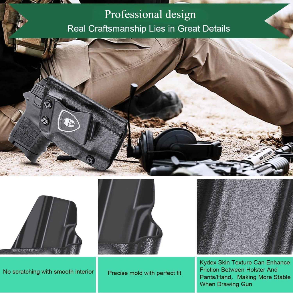 Kydex IWB Holster for Smith & Wesson S&W M&P Bodyguard 380 Integrated Laser Concealed Carry Right/ Left Handed | WARRIORLAND