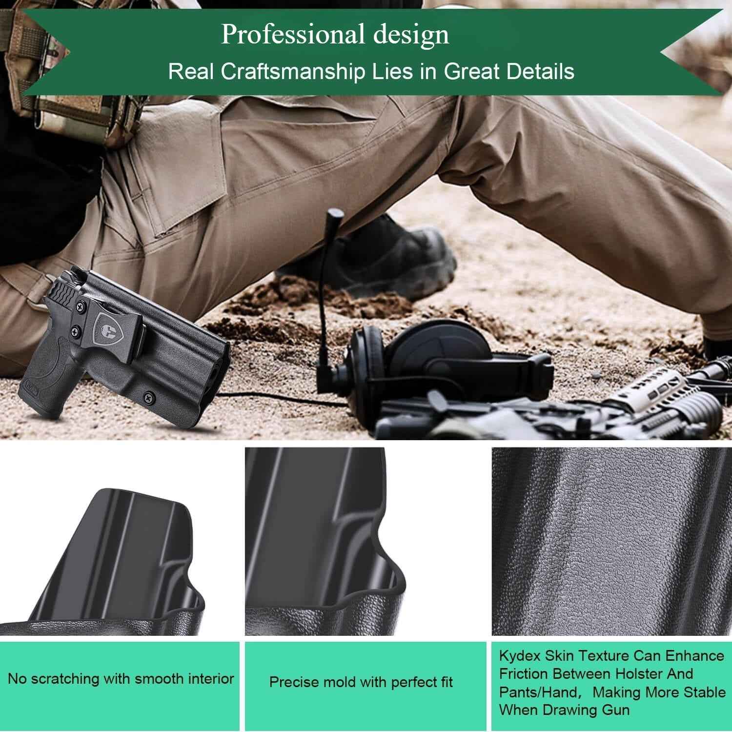 Kydex IWB Holster for Smith & Wesson M&P Shield 9mm EZ Right/ Left Handed | WARRIORLAND