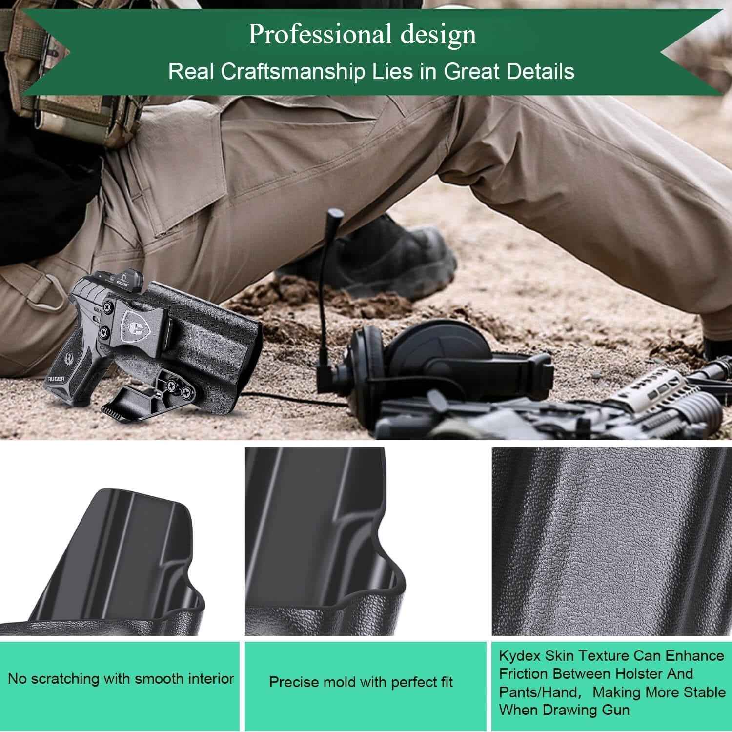 Ruger Security 9mm Compact  Inside Waistband Holster Concealed Carry with Claw holsters for Fat Guys | WARRIORLAND