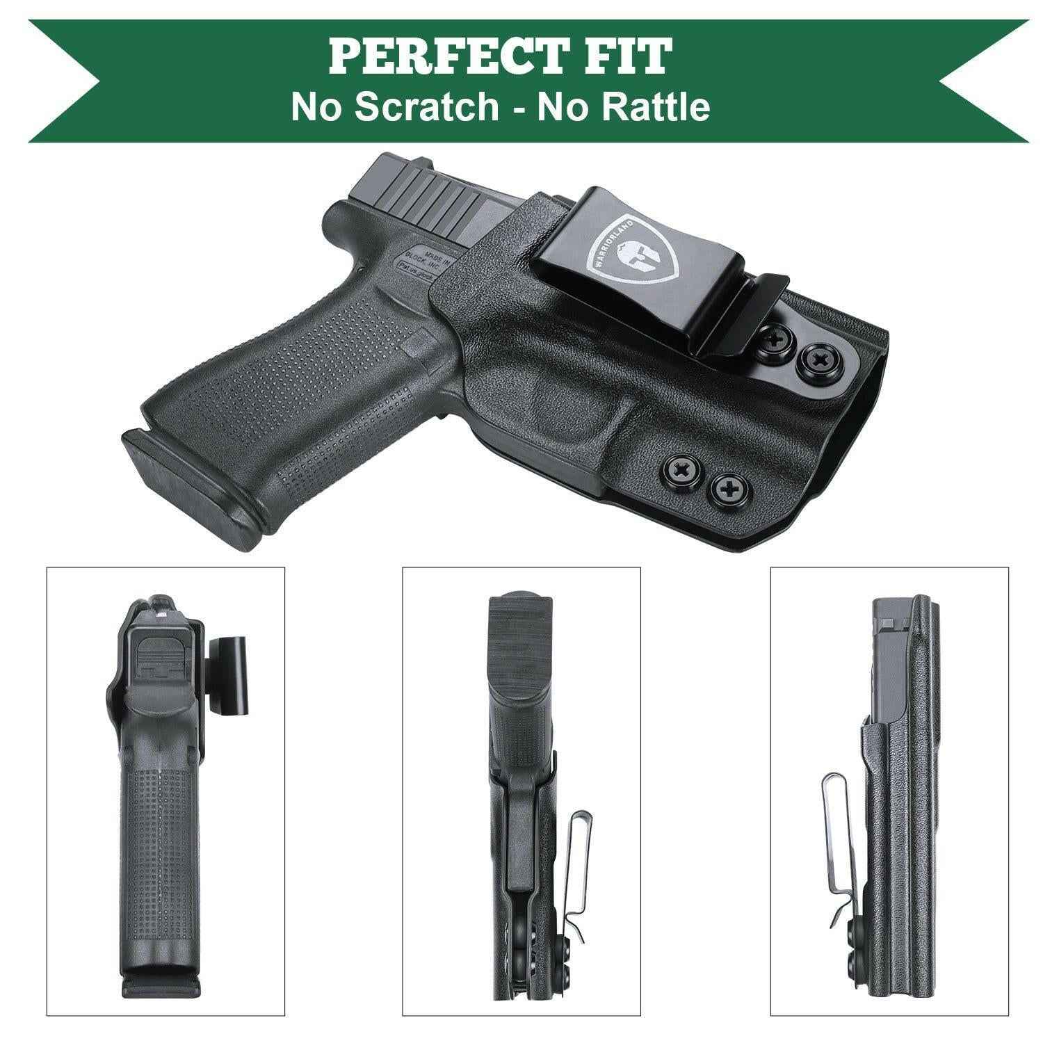 IWB Kydex Glock 43 Holster with Adjustable Ride Height and Metal Belt Clip | WARRIORLAND