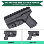 Glock 43 43X Kydex Holster - IWB Appendix Holster for Right/Left Handed - WARRIORLAND