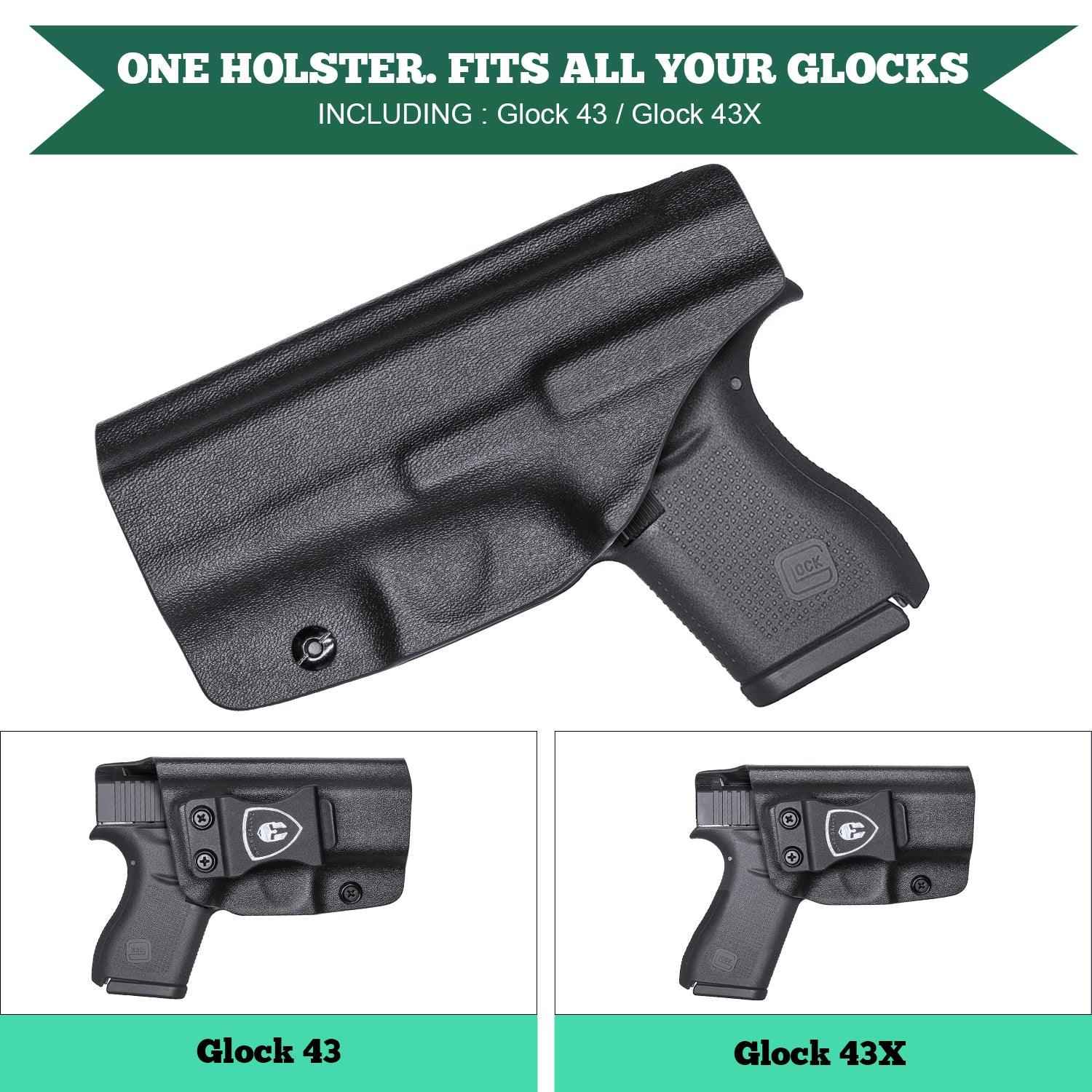 Glock 43 43X Kydex Holster - IWB Appendix Holster for Right/Left Handed - WARRIORLAND