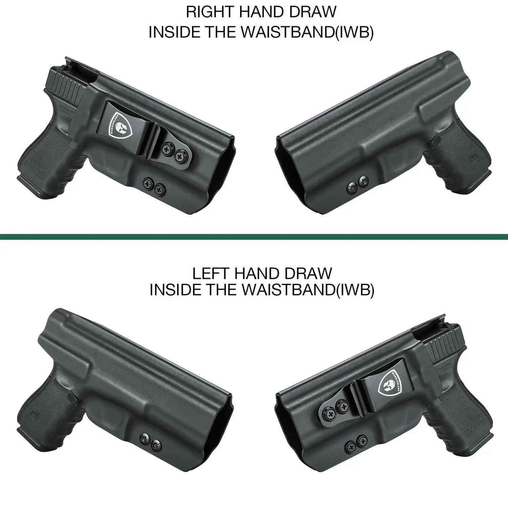 IWB Glock Holster for 17 19 23 26 32 Gen 4 5 19X 44 45 with Adjustable Ride Height and Metal Belt Clip | WARRIORLAND