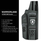 IWB Glock Holster for 17 19 23 26 32 Gen 4 5 19X 44 45 with Adjustable Ride Height and Metal Belt Clip | WARRIORLAND