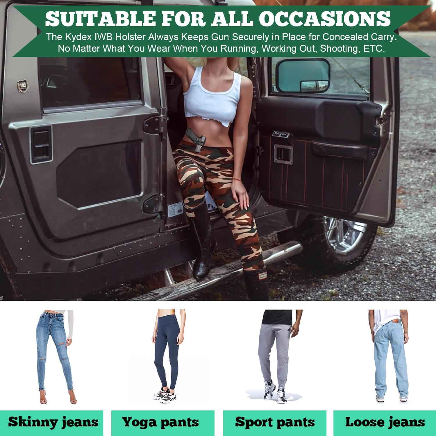 IWB Kydex Holster Glock TLR 6 | Light Bearing Holster for Glock 17, 19, 19X, 22 (Gen 1-4), 31, 32, 45 (Gen 1-5) | Right/Left Handed | WARRIORLAND