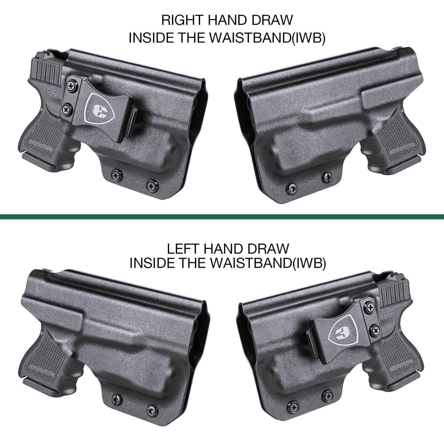 TRL 6 Glock 26 IWB Holster for 26 27 28 33 Gen 4 | Right/Left Handed Kydex Appendix Concealment by WARRIORLAND