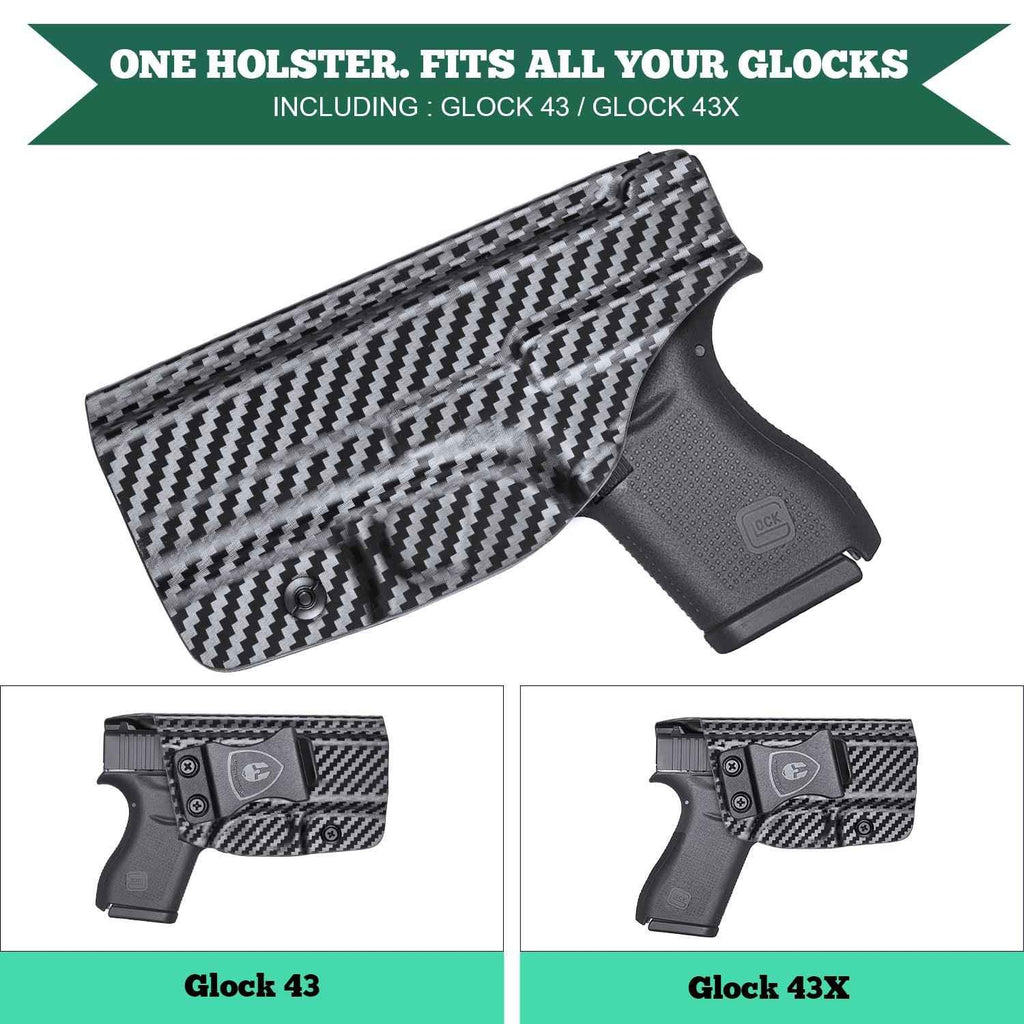 IWB Holster for Glock 43 43x - Carbon Fiber Kydex | WARRIORLAND