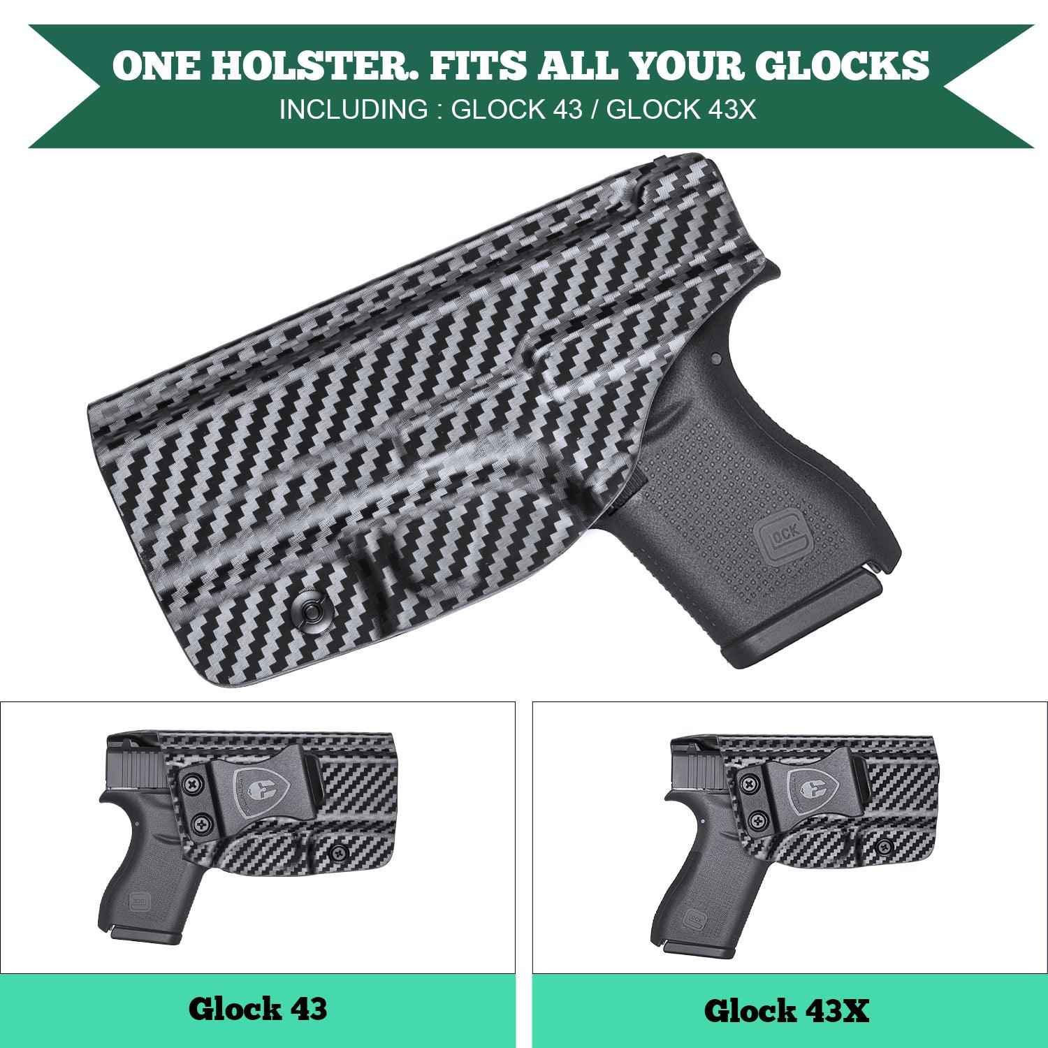 IWB Holster for Glock 43 43x - Carbon Fiber Kydex | WARRIORLAND
